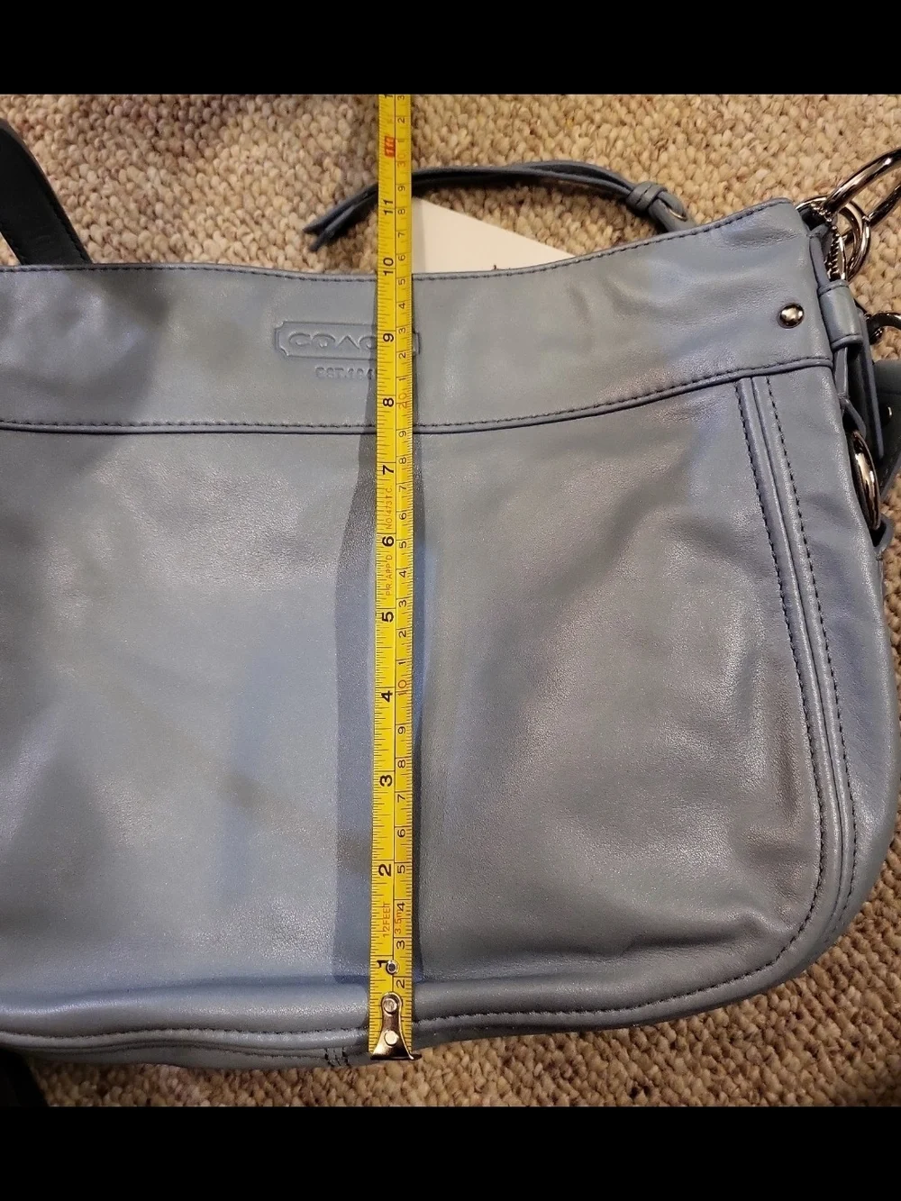 Coach Leather Shoulder Bag in Light Blue